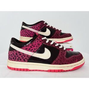 Nike Dunk Low GS Sail Dark Cinder Laser Pink White Leopard 309601-211‎ Size 5.5Y